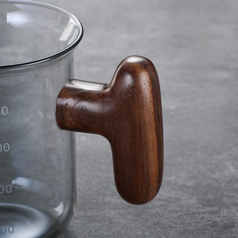 Nová vlašský ořech boční rukojeť kávovar borosilikátové sklo sdílecí sada hrnců V60 filtrační kalíšek kávovar odkapávání