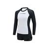 Li Ning Swimming Series Color Block Letter Round Neck Pullover Long Sleeve Two-Piece Swimsuit Women swimsuit Black Standard-White ASLT074-1