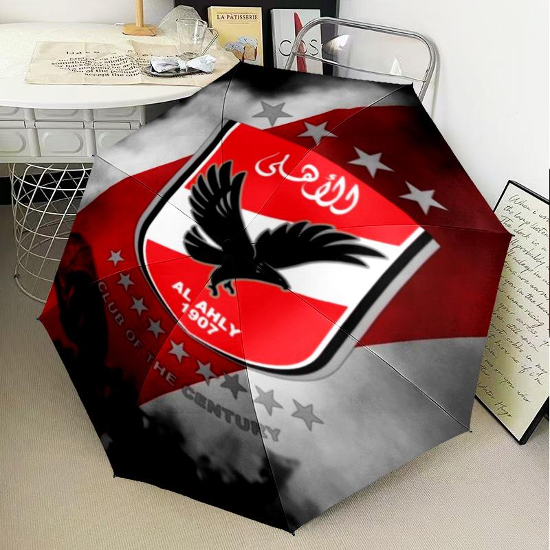 1PC Ahly Football club Printed Umbrella Folding umbrella, automatic umbrella 8-Frame for Travel, camping Fan gifts Christmas Gifts