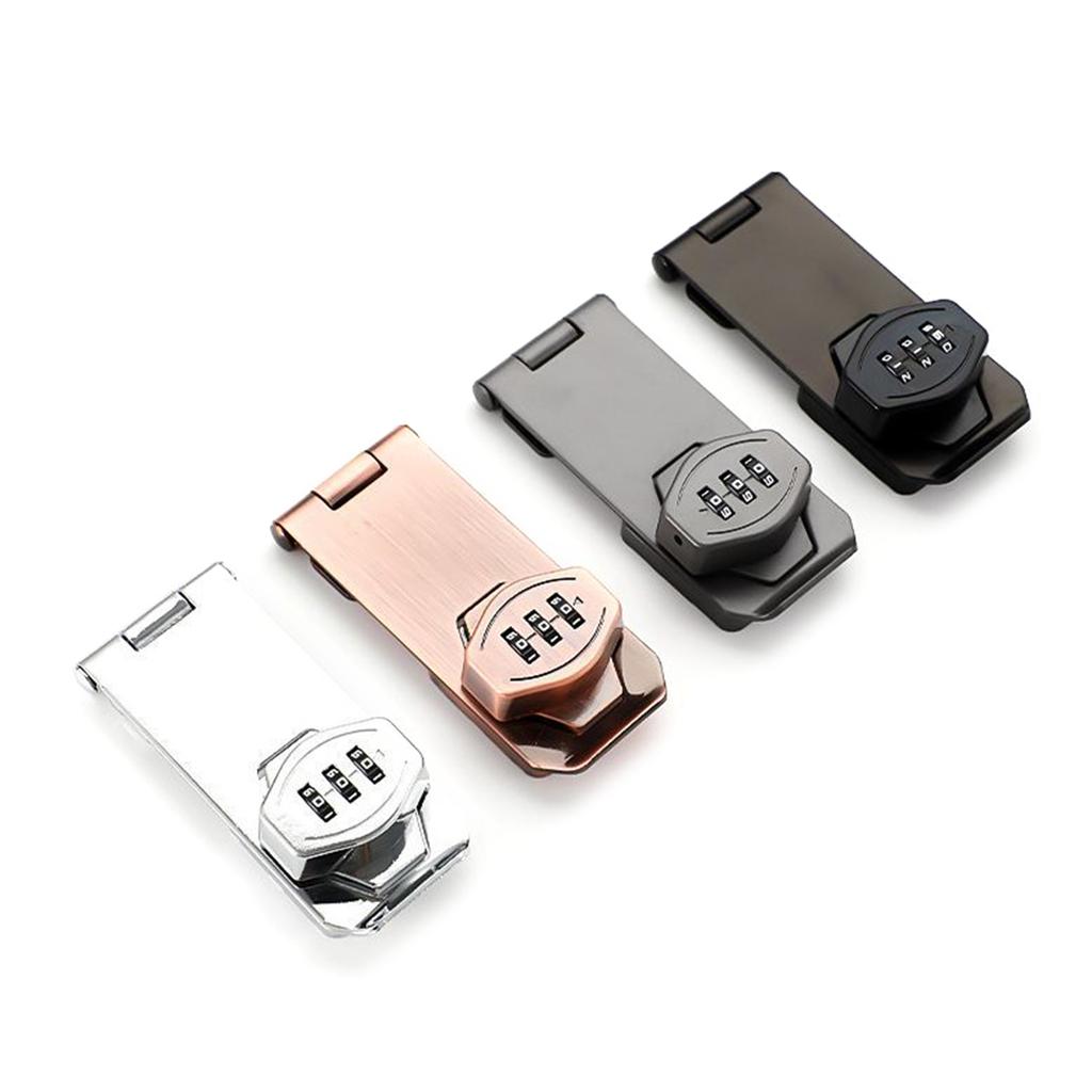 3-Digit Combination Lock Password Safety Cabinet Hasp Locks Aluminum Alloy File Cabinet Lock AntiTheft Drawer Lock