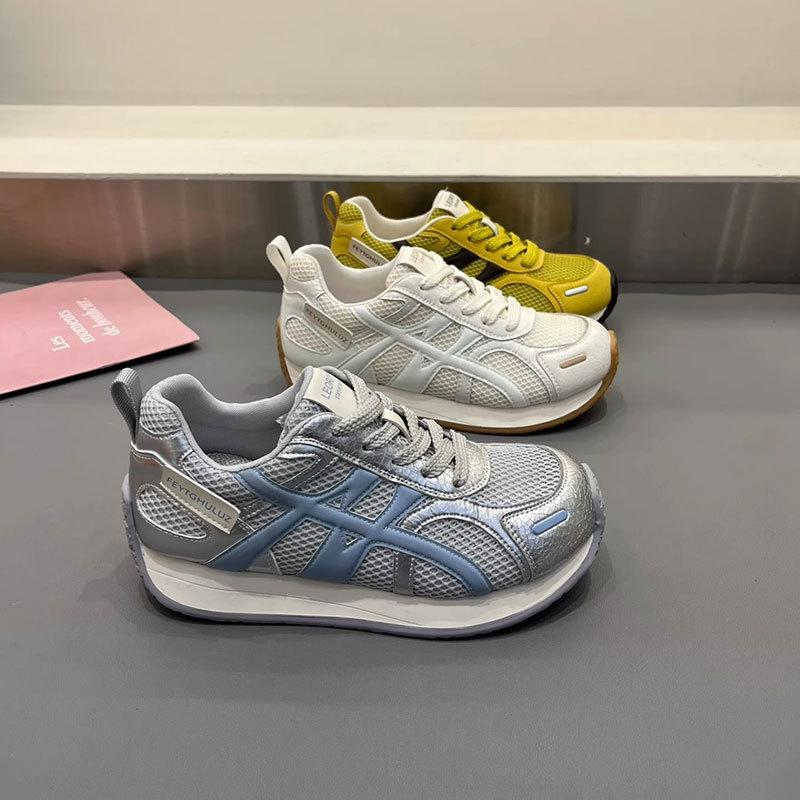 

The first layer of cowhide~ genuine leather mesh breathable German training Forrest Gump shoes children s 2025 summer platform leisure sports women s 35