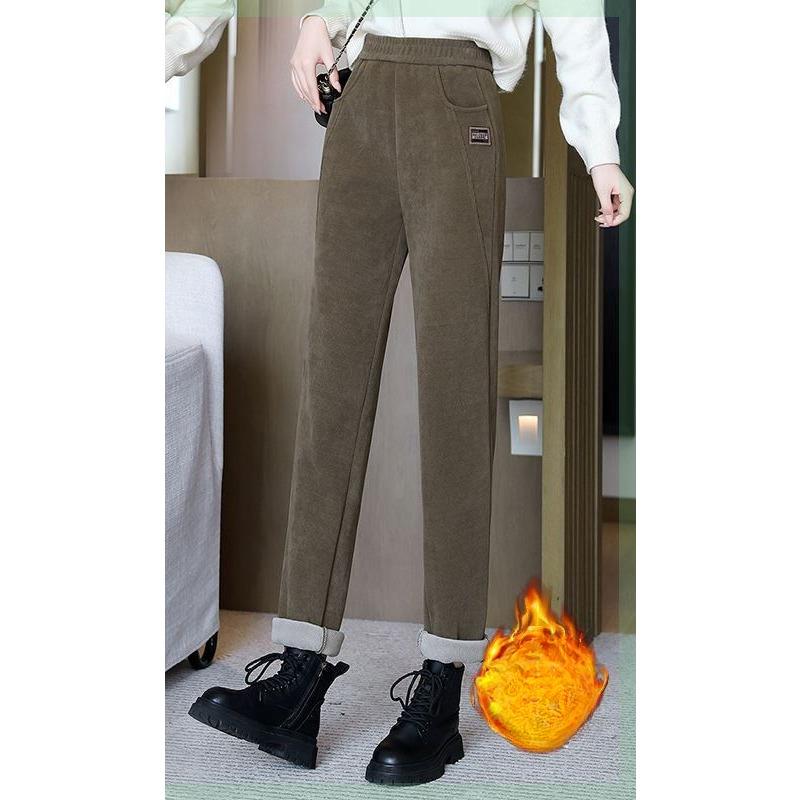 Velvet Harem Pants with Wide Top and Narrow Feet, Casual Pants, Slim and Versatile Pants