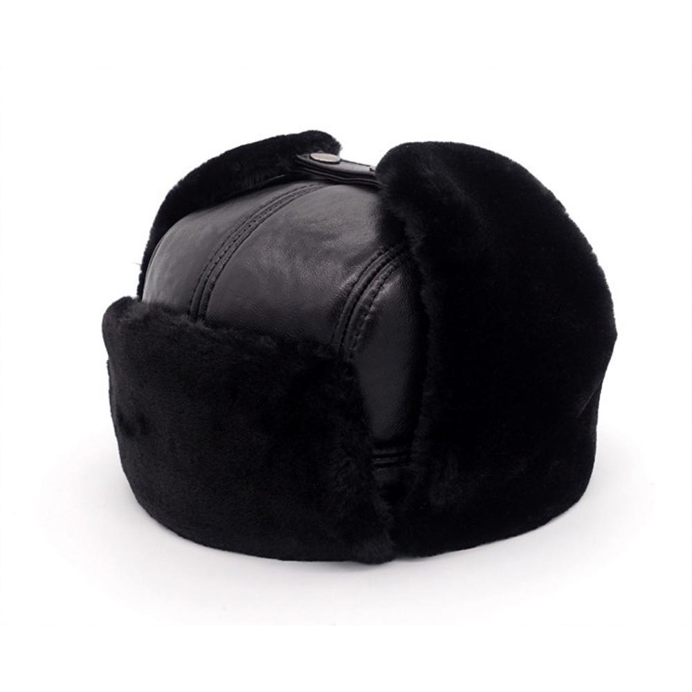 2026 Male Casual Winter Warm Sheepskin Leather Cap New Hot Russia Adult Caps Men 100% Natural Real Sheepskin Leather Bomber Hats