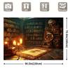 2D Magical Wizard Library Backdrop, Halloween & Witchcraft Photo Booth