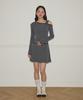 Salon De Yon One Shoulder Long Sleeve Mini Dress_ Charcoal