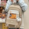 Backpack Solid Color Student Large Capacity Schoolbag Outdoor Leisure Travel Bag