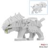 1pcs Medieval Knight light gray Wolf Widen the seat Animal Decorative Toy Moc Building Block