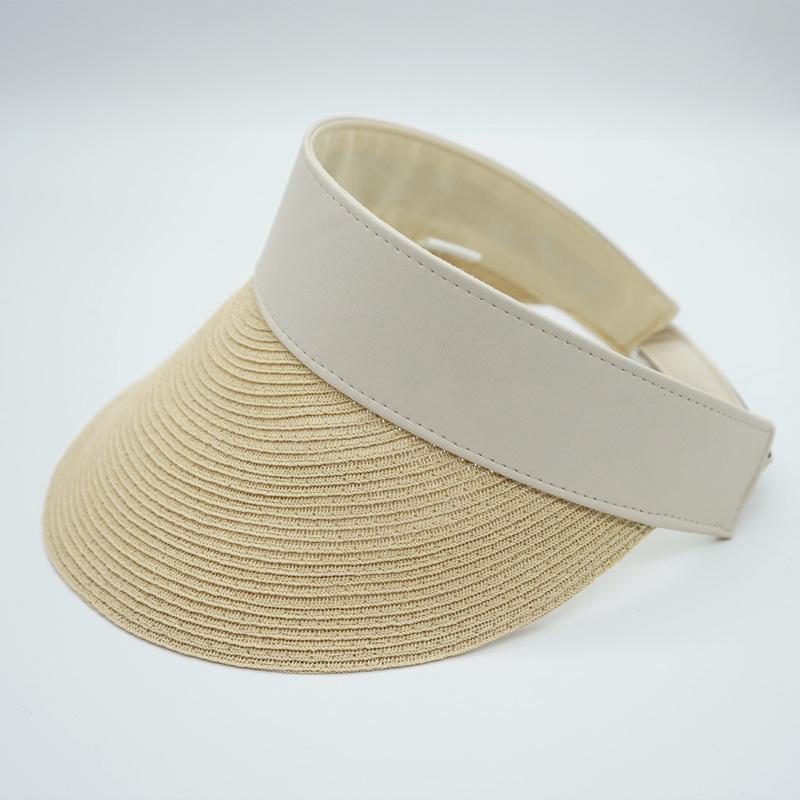 Versatile Paper Woven Sod Woven Empty Top Hat Duck Tongue Straw Hat Men And Women Summer Sunshade Sun Protection Beach Tide