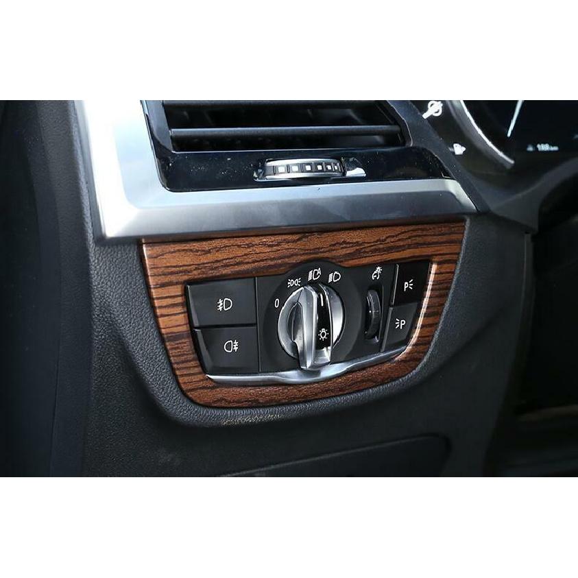 Pine Wood Grain Function Control Button Frame Trim For BMW X3 G01 X4 2018-
