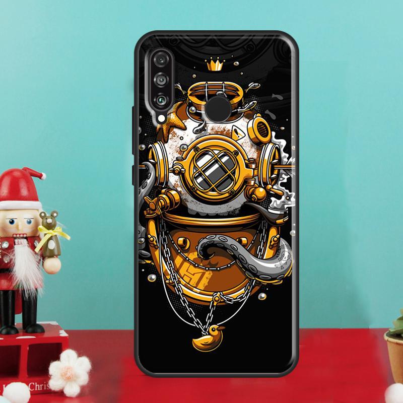 Scuba Diver Mask Diving For Huawei Nova 9 10 SE 12i 12s 11i 8i Y90 Y60 Y70 Y72 Y73 Y61 Y91 P30 P40 Lite P60 Pro Case