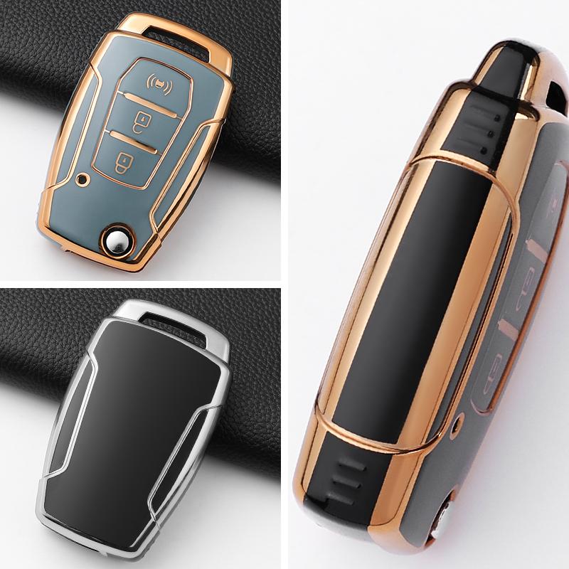Soft Tpu Car Key Case Cover Shell For Ssangyong Kyron 2 Sanka Actyon Korando Tivoli 3 Buttons Smart Keyless Keychain Accessories