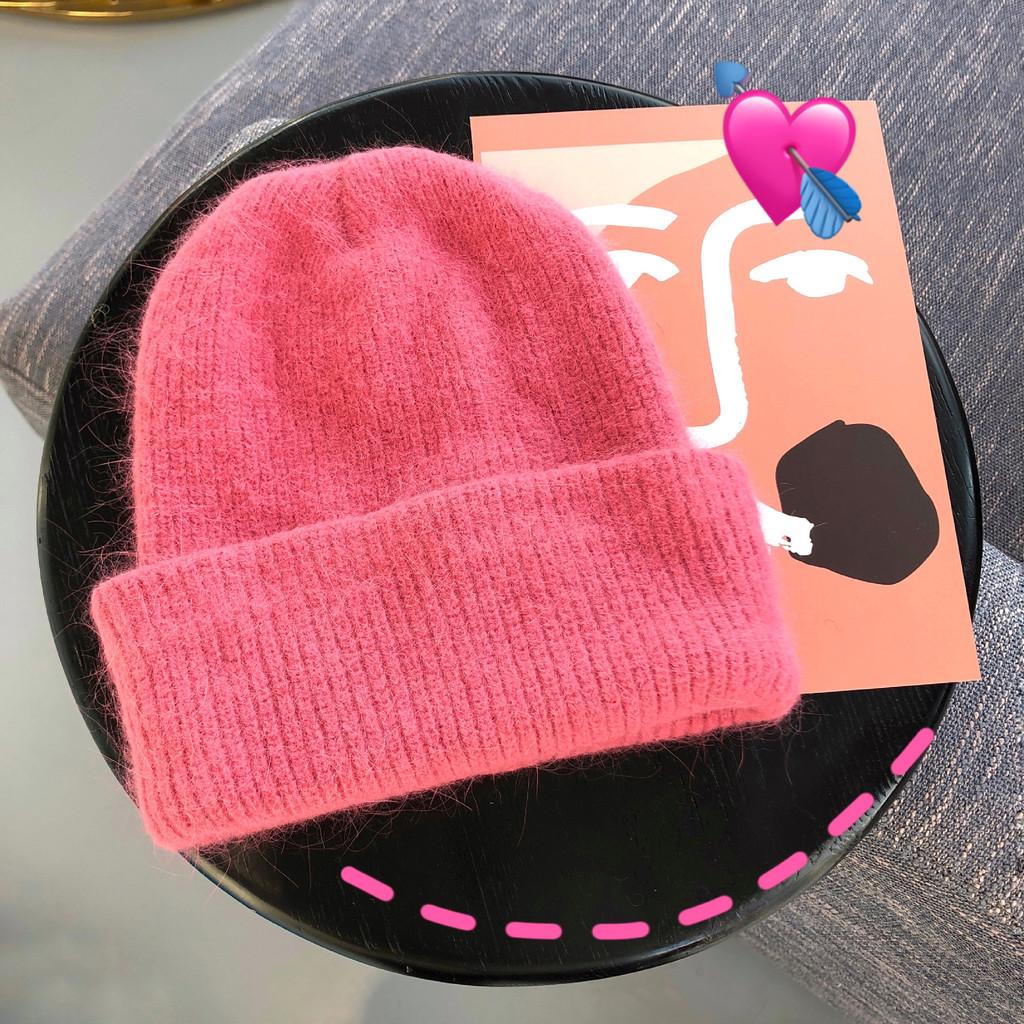 Soft Rabbit Hair Blend Knit Hat For Women Sweet And Versatile For Seasons All
