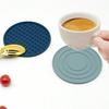 6Pcs/set Heat-resistant Coaster Silicone Anti-scalding Mat 10cm Round Silicone Coaster