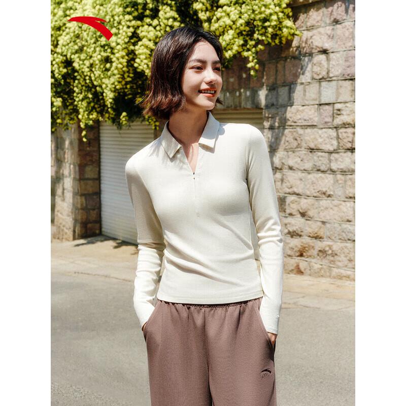 ANTA Women s Business Casual Polo Half-Zip Long Sleeve Tee M