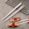 5 Paar Weißgold Koreanische Essstäbchen Japanische Essstäbchen Wiederverwendbare Essstäbchen Waschbare Lebensmittelqualität Rutschfeste Essstäbchen Einfach zu bedienen
