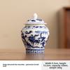 Creative Blue and White Porcelain Tea Canister Moisture-Proof Sealed Storage Jar Artistic Floral Ceramic Jar Storage Container