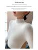 Premium Cashmere Rib-Knit Women's Slim-Fit Warm Sweater - Semi-High Neck, Thickened for Autumn & Winter.