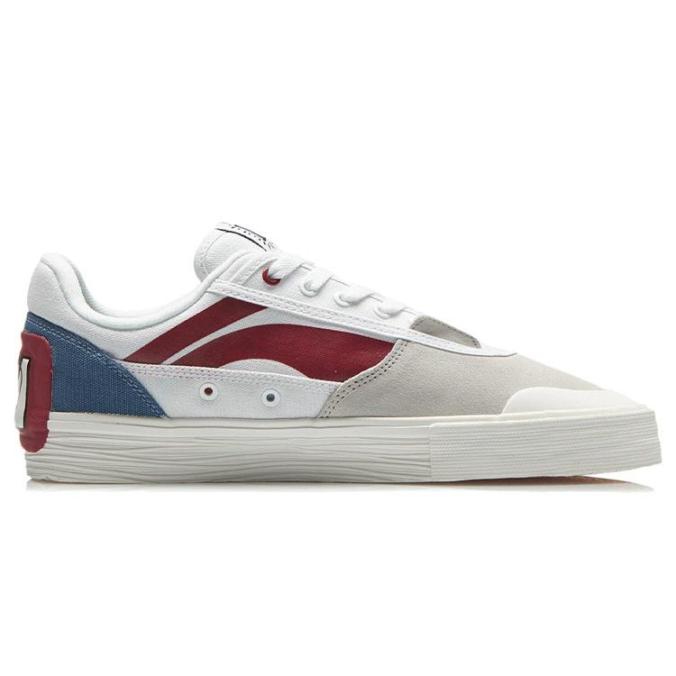 Disney X Keith Haring x Li Ning Mickey Slip Resistant Abrasion Resistant Low top Skateboard Shoes Men's White Gray AECR049-1