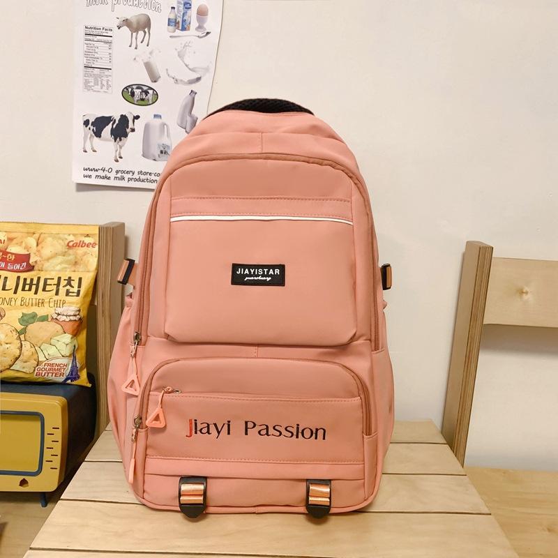 Students Schoolbag Women's Senior High School Backpack Letter Print Large Capacity Backpack