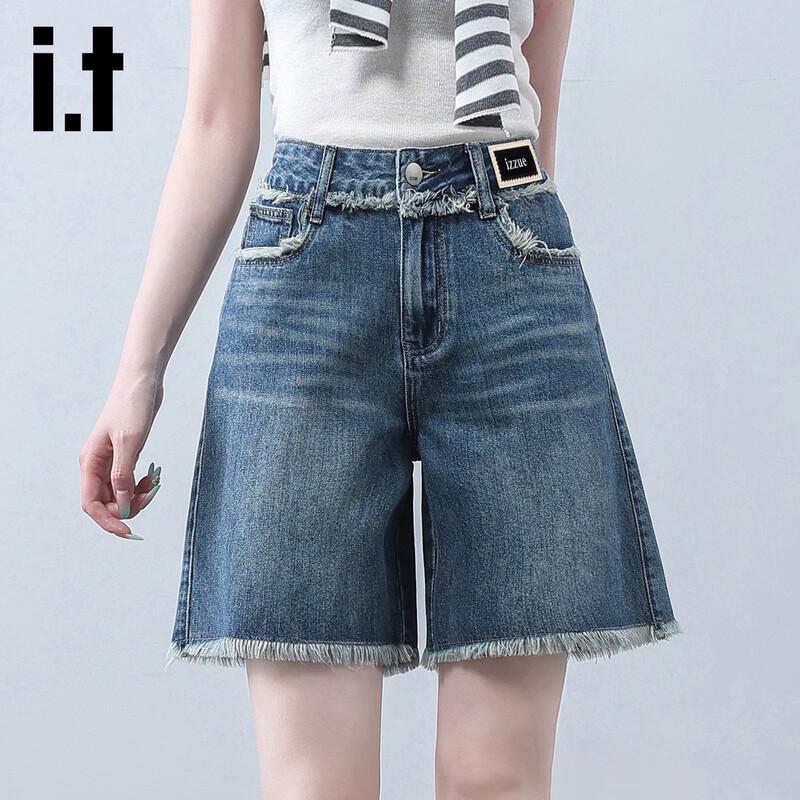 Izzueit Women s Frayed Patchwork Denim Shorts XL