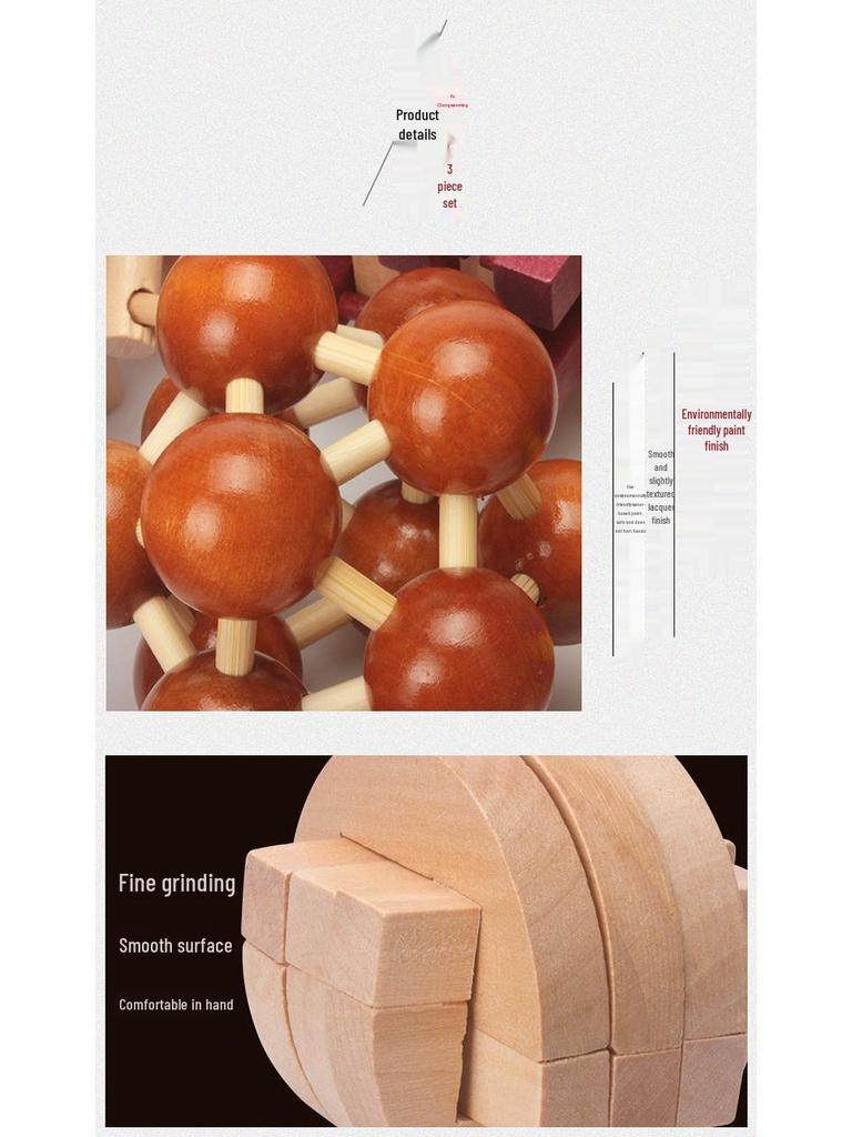Kongming & Luban Wooden Lock Set: Children's Educational Decompression Toys