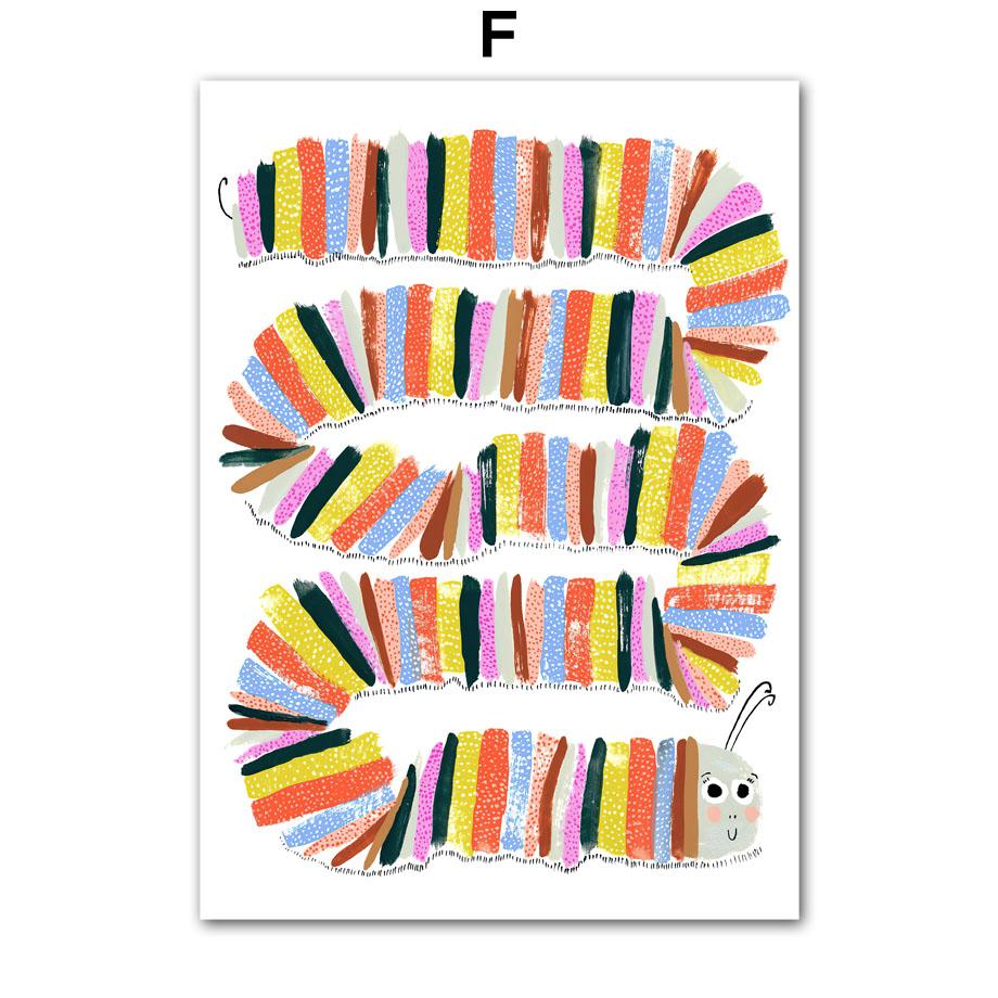 Leopard Bear Fox Rabbit Swan Nursery Nordic Poster Print Abstract  Animal Wall Art Canvas Painting Pictures Baby Kids Room Decor