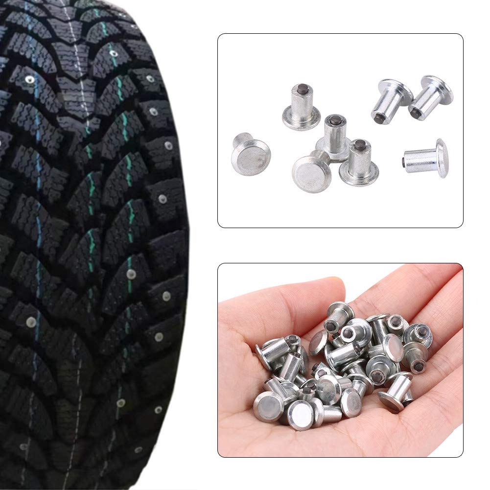 for Studs for Tires 100pcs 9mm/0.35" Wheel Tyre Stud Screws Tire Spikes for Car Auto SUV ATV marrkey tire Stud