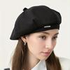 Béret à étiquette métallique pour femme, chapeau de ski décontracté rétro pour sports de plein air, cyclisme, automne et hiver