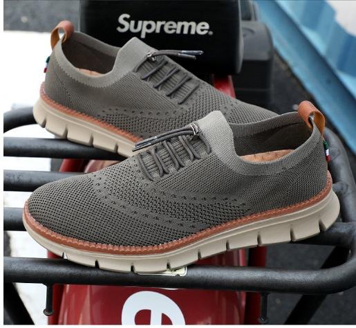 

2025 viral trends casual shoes men breathable fly woven large size sneakers spot 48 темно серый