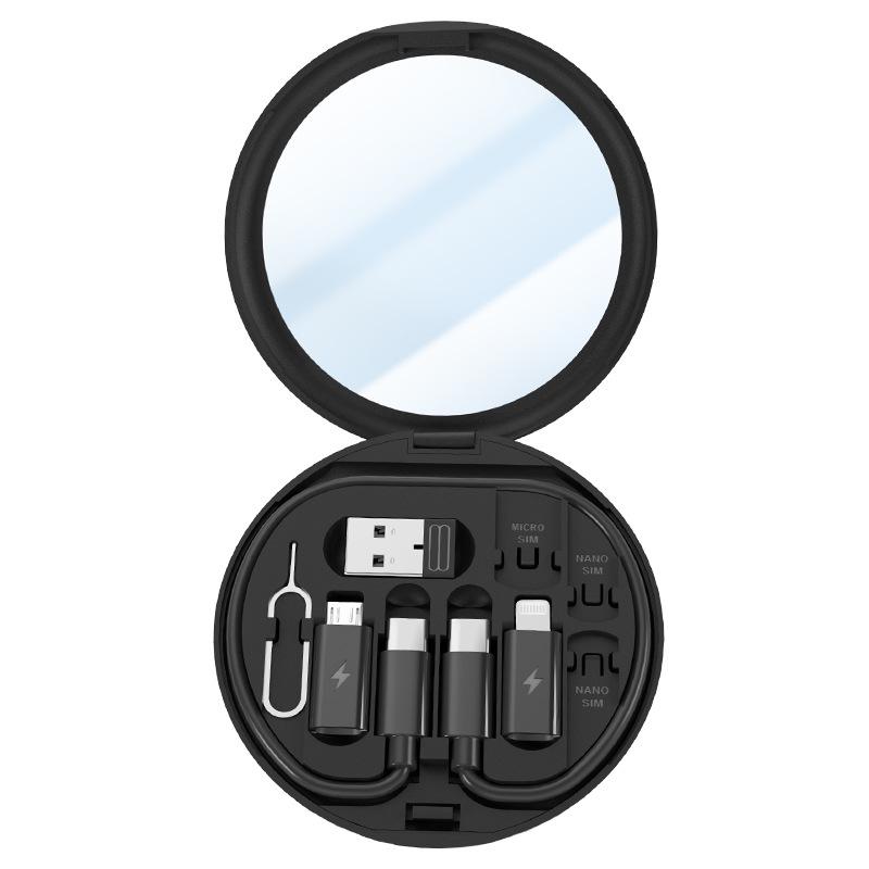 5-in-1 Portable Multi-Functional Data Cable Storage Box with 60W Fast Charging for Lightning, Android, and USB Devices