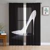 High Heels Diamond Shiny Tulle Curtains For Living Room Bedroom Voile Curtain Home Decoration Sheer Balcony Door Curtain