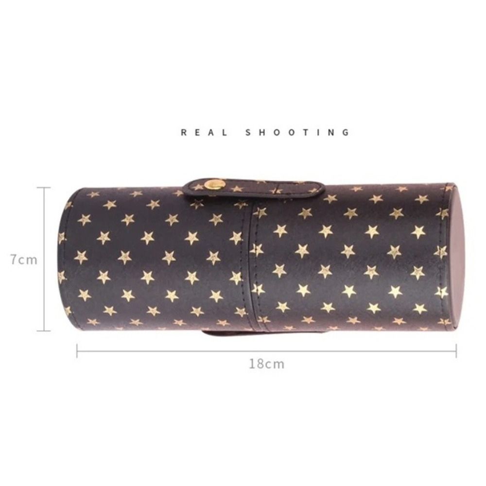 PU Leather Makeup Brush Bucket Waterproof Cosmetic Bag Portable Storage Box  Travel