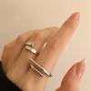Korean Retro Simple Cross Asymmetrical Open Ring for Women - Creative Temperament Index Finger Accessory