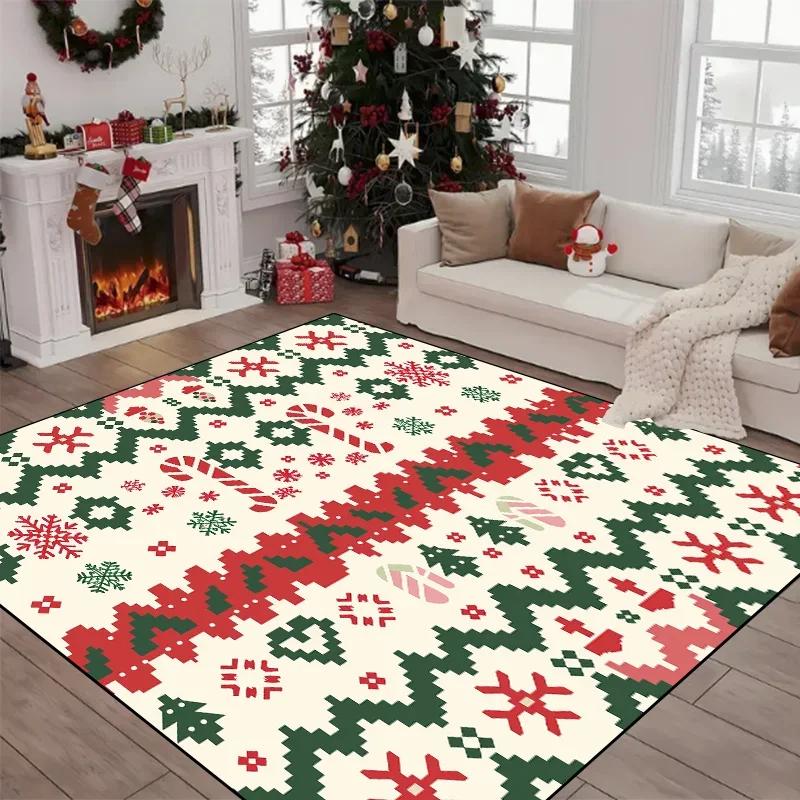 Christmas Non-slip Soft Carpet for Living Room Decor Sofa Table Large Area Rugs Bedroom Bedside Floor Mat Christmas Decoration