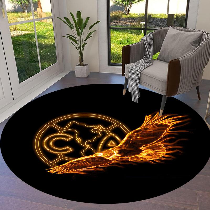 Club America Round Area Rug,Carpet Rug for Living Room Bedroom Sofa Playroom Decor,Non-slip Floor Mat