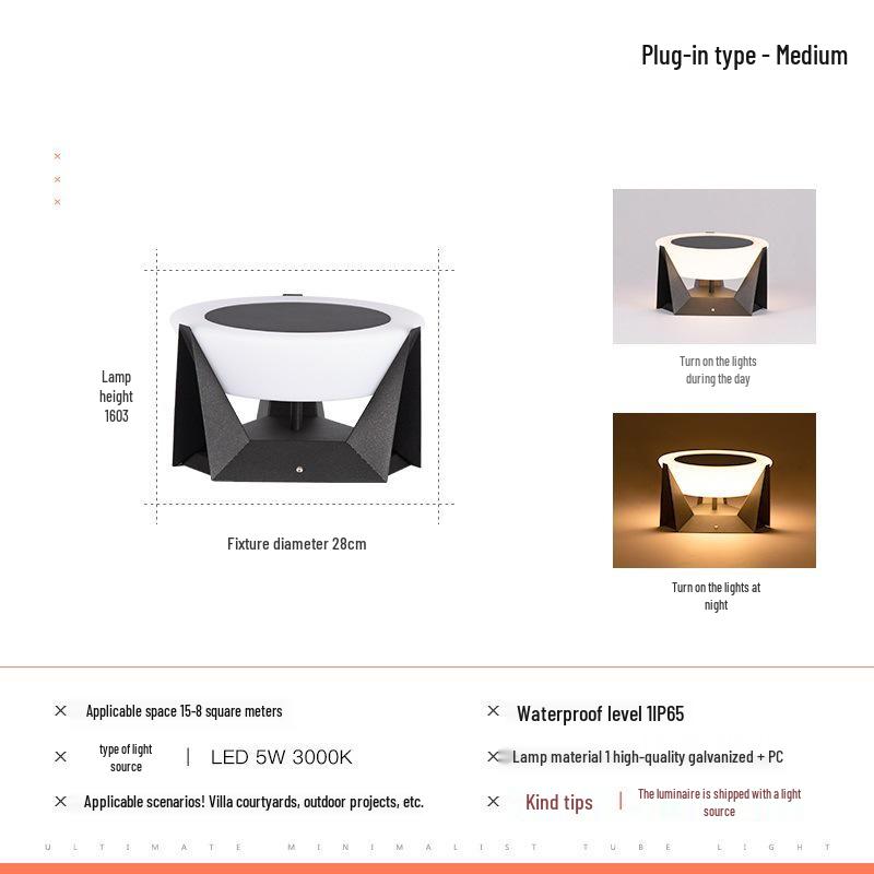Waterproof Outdoor Solar Pillar Light for Walls, Gates, and Courtyards