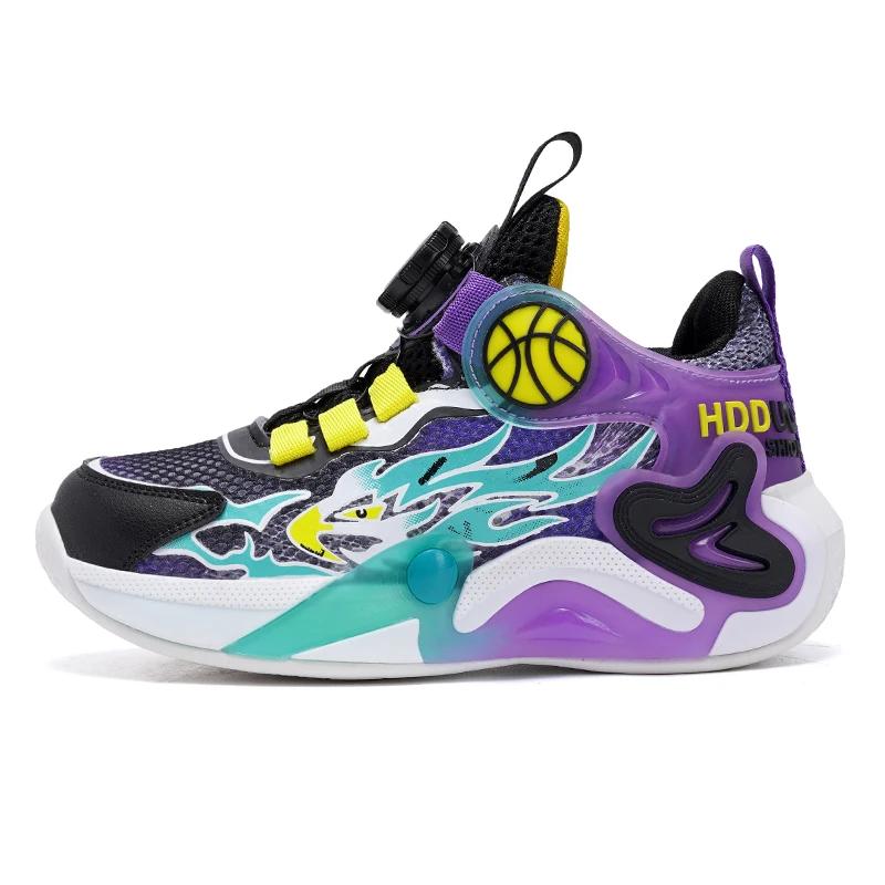 Boy Sneaker New Fashion Outdoor Kids Basketball Shoes Soft Sole School Children Sports Shoes for Boy 4 To 12 Years
