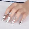 4pcs Adjustable Knuckles Rings for Women Fashionable Personality Nail Ring Crystal Flower Finger Joint Rings Accessory
