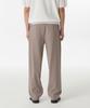 MUSINSA STANDARD One-Pleat Loose Tapered Hidden Banding Slacks [Grayish Beige]