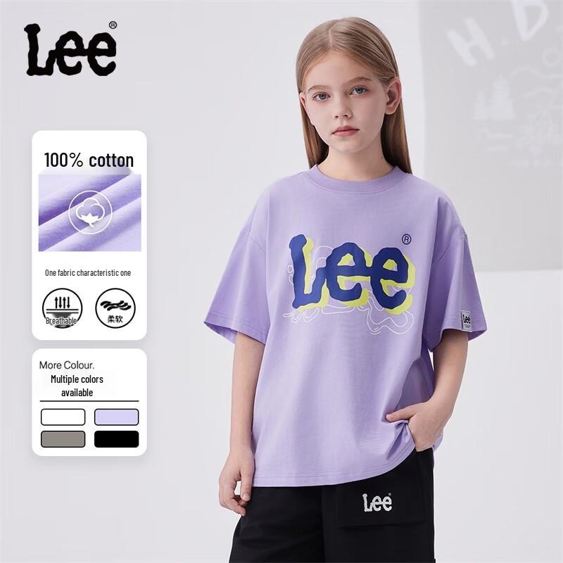 Lee Kids' Cotton Blend Letter Print Short Sleeve T-Shirt