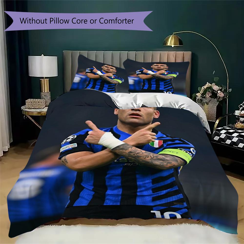 Inter Milan Pattern Bedding Uilt Set Uilt Cover Pillowcase Home Decoration Birthday Gift (1 * Duvet Cover + 2 * Pillowcase Without Core)61