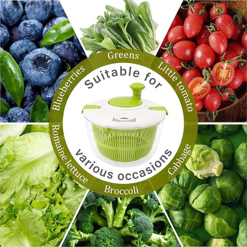 5L Large Salad Spinner Multifunctional Salad Bowl Lettuce Fruit Vegetable Quick Washing Drying Drainer Tools Kitchen Gadgets