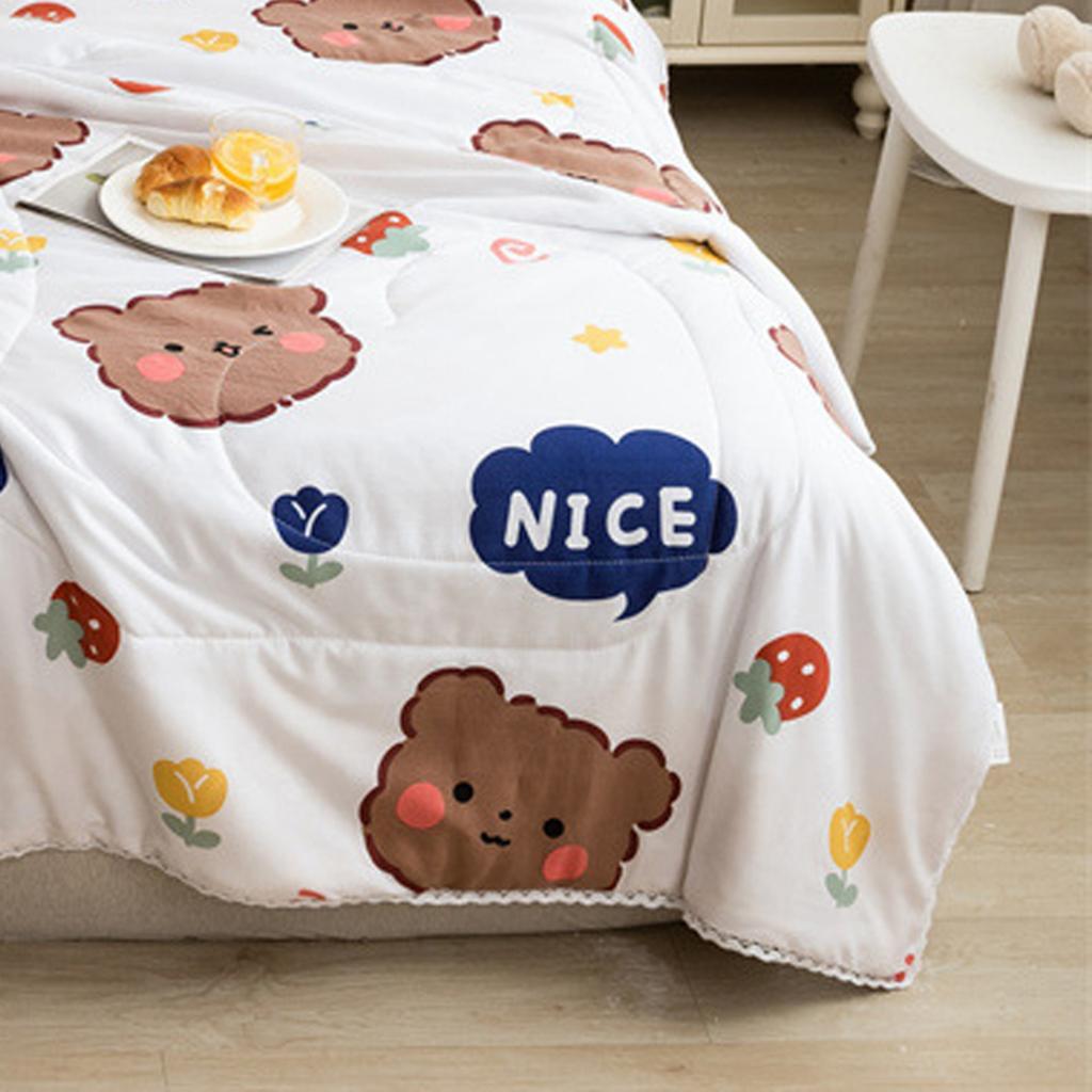 Cienka Kołdra Bawełna Prana Można Prać w Pralkce Kolorowe Szycie Strona AB Pulchna Puszysta Letnia Chłodząca