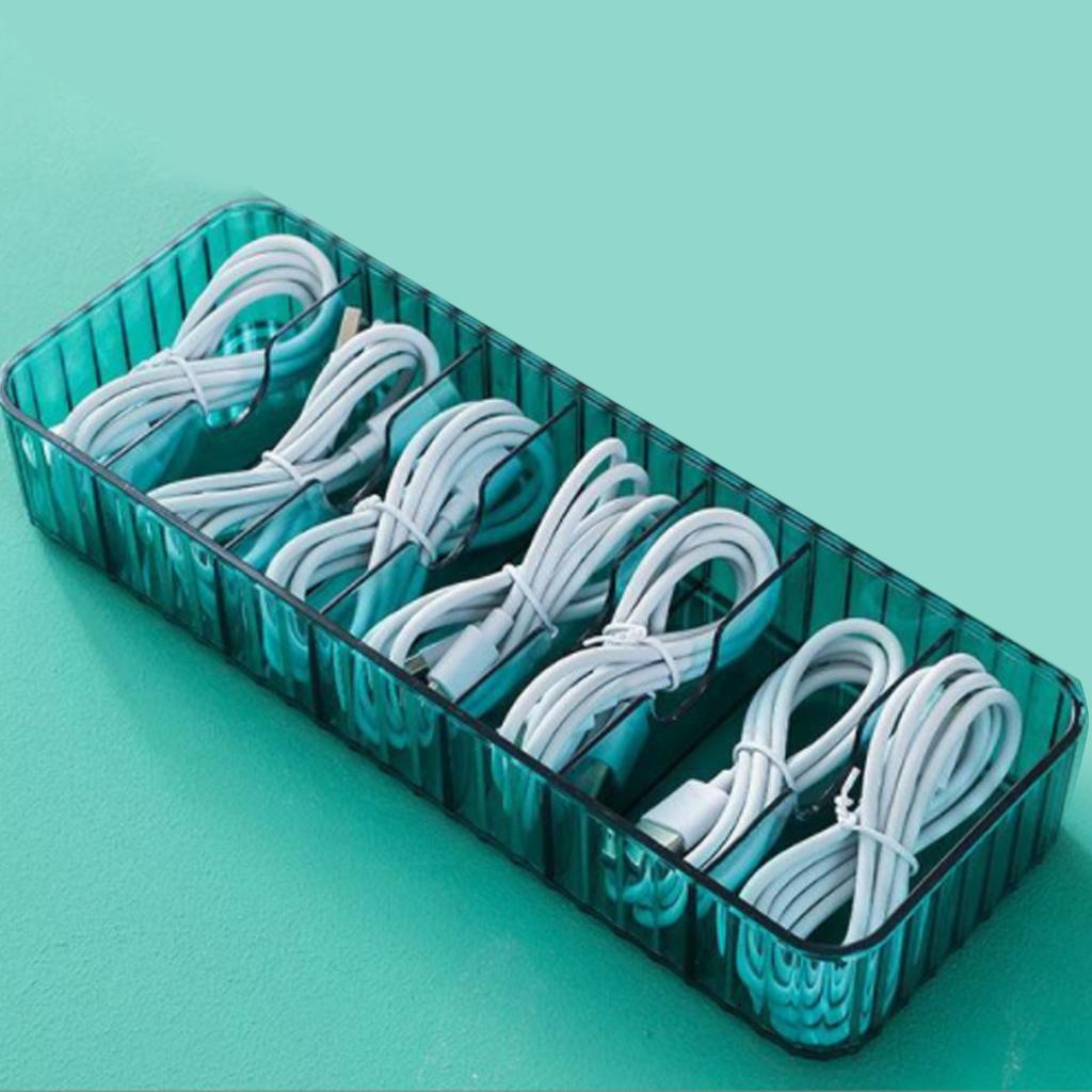 Cable   Box Multiple Compartments Remote Control   Cord Storage Box for Home Desktop