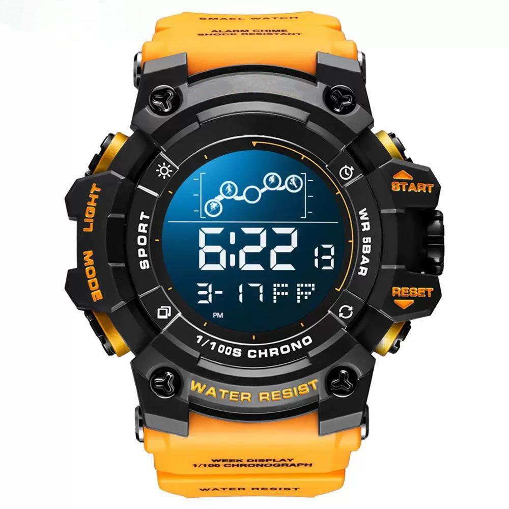 Men Military Watches New Fashion Casual LED Digital Outdoor Sports Waterproof Luminous Round Dial Electronic Wrist Watch