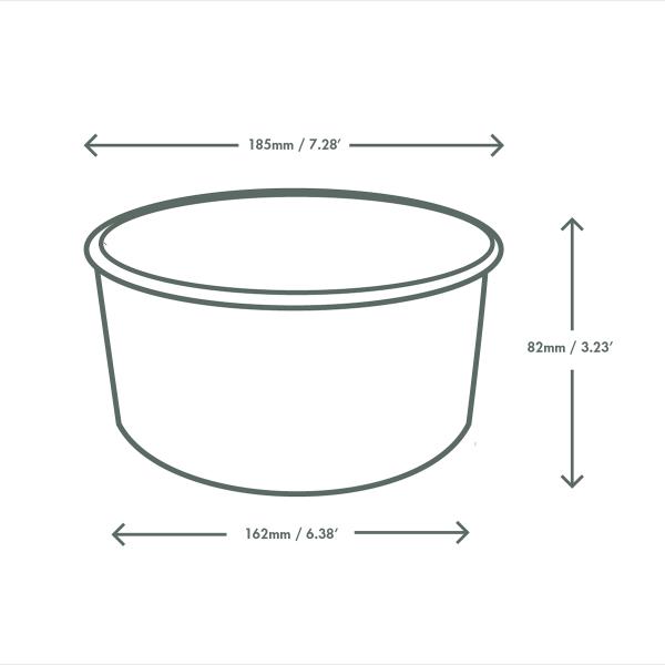 Miska Papierowa Sałatkowa Kraft 1500 Ml Śr. 185 Mm 50 Szt.