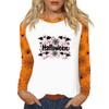 Women's T Shirt Halloween Print Long Sleeve Daily Fashion Basic Round Neck Raglan Sleeve Top
