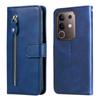 For vivo Y29 4G PU Leather Cases with Zipper Pocket Wallet Phone Cover Stand
