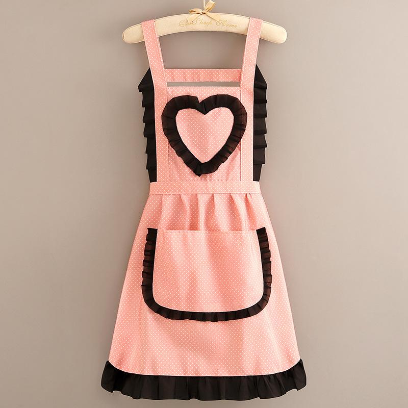 Western Style Canvas Apron for Women Summer Thin Home Kitchen Fashion Apron Anti-fouling Wear-resistant Work Clothes розовый
