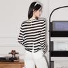 Women's Loose Fit Striped Knit Pullover Sweater